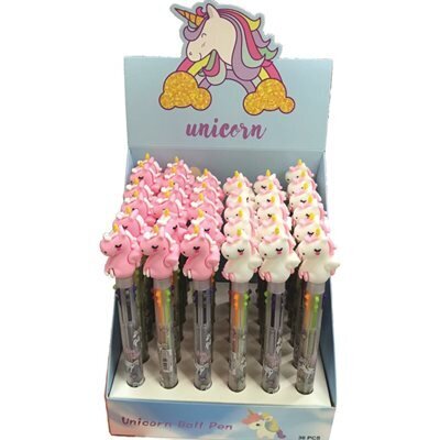 Stylo 6 couleurs Licorne (Display de 36) (H1-1)