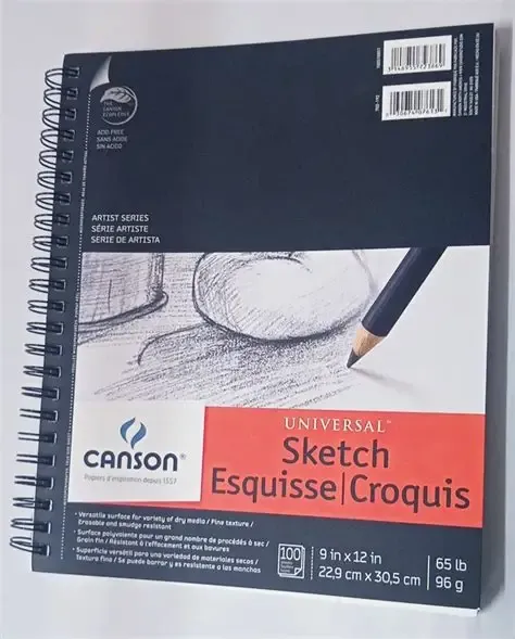 Tablette Canson noir rigide spirale 9x12 65fls (RW)