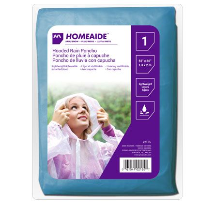 Poncho 52x80 transparent mais couleur ASST (E7-4)