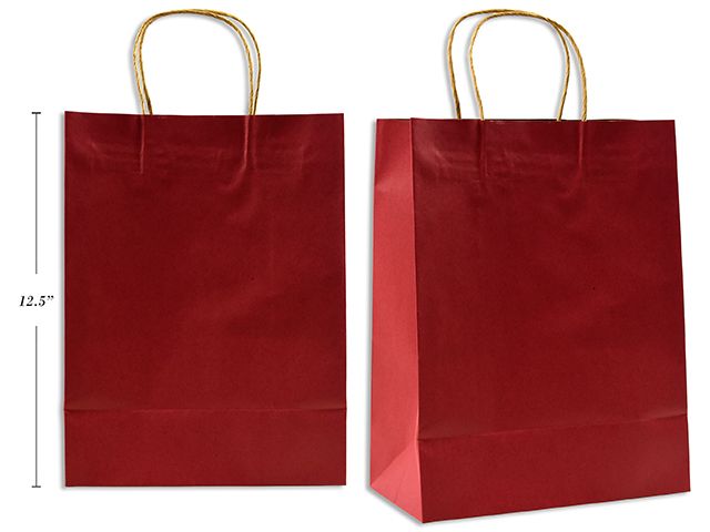 Sac kraft rouge foncé large (10x12) (C5-1) (SV)