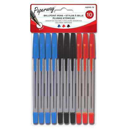 STYLOS A BILLE .7MM BLEU-NOIR-ROUGE 10 MCX (H1-3)