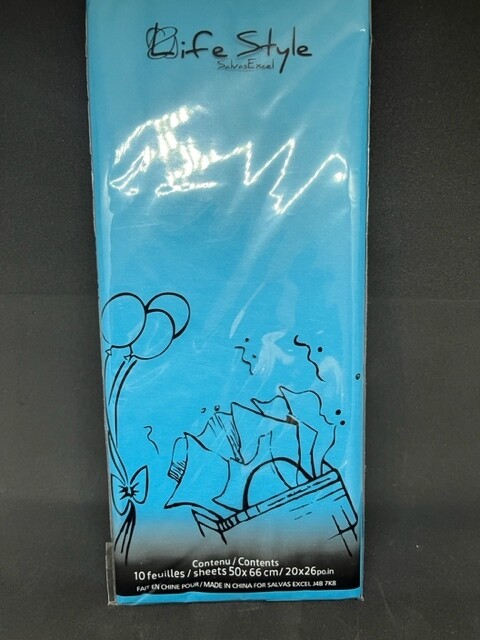 PAPIER DE SOIE BLEU EN PAQUET DE 10(D4-7)