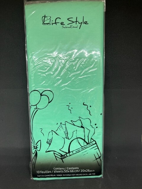 PAPIER DE SOIE TURQUOISE EN PAQUET DE 10(D4-7)