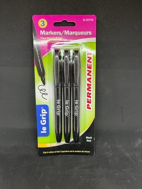 MARQUEURS EN PAQUET DE 3 POINTE FINE NOIR (H4-8)