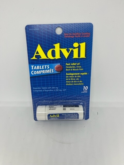 ADVIL COMPRIMÉ TUBE DE 10 ( boite de 12 paquets) (l1-7)