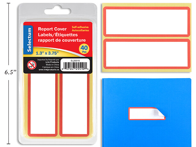 Etiquettes rapport de couverture 1.3'' x 3.75'' (40) (H3-8)