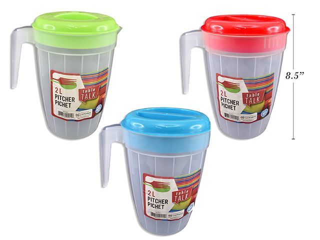 PICHET NEON 2L AVEC COUVERCLE COULEUR (ETE)#
