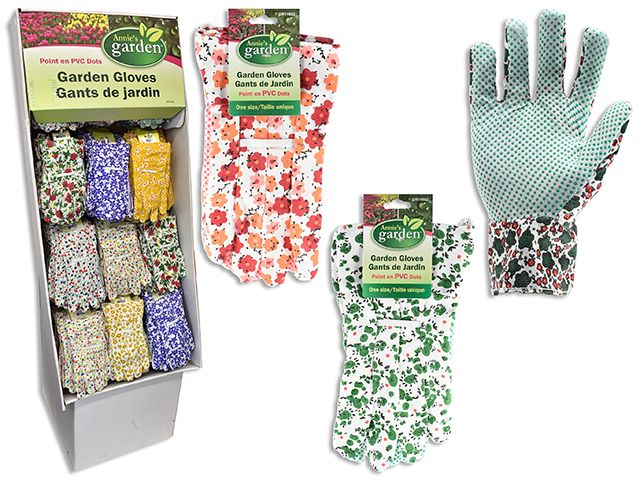 PRÉSENTOIR DE GANTS DE JARDIN POUR FEMME, 72 MCX (1.39$ UNITÉS) (ETE)#
