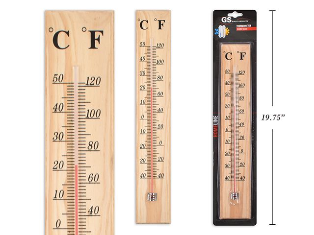 THERMOMETRE EN BOIS 15 5/8" (ETE)#