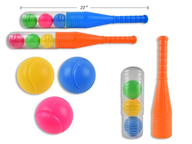 BATON DE BASEBALL 21" + 4 BALLES (ETE)#