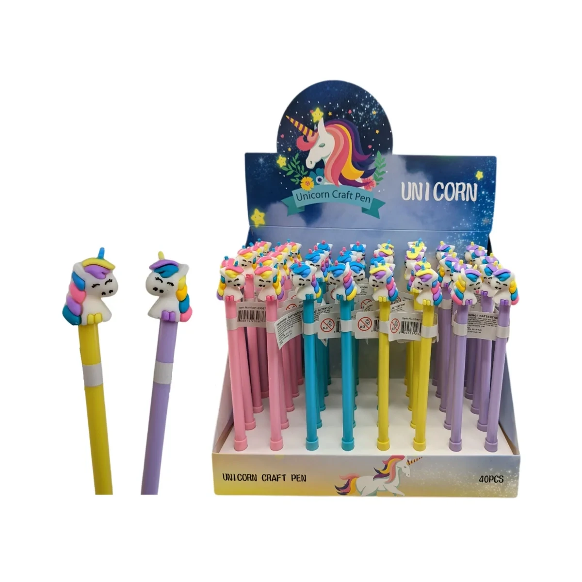 STYLO LICORNE ENDORMI PRÉSENTOIR DE 40 (K4-1)
