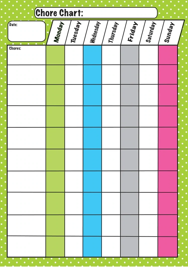 Tableau PVC 12X17 TÂCHES (ANGLAIS) (RW)