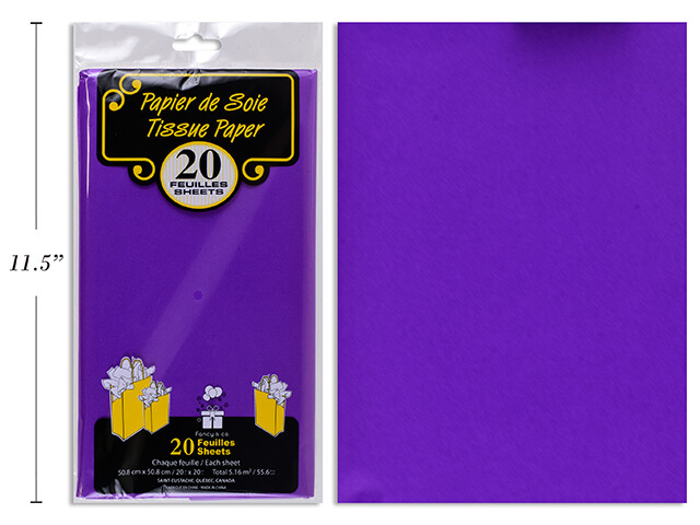 20 FEUILLES DE PAPIER DE SOIE MAUVE (D5-6)