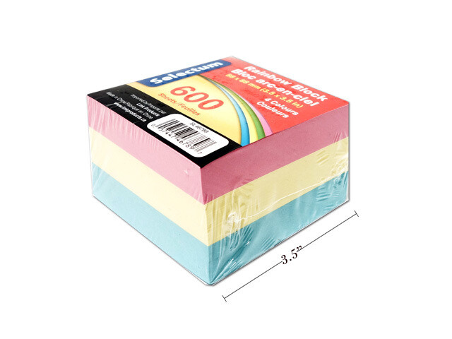 BLOC NOTE ARC-EN-CIEL 3.5X3.5 600 FEUILLES(H4-5)