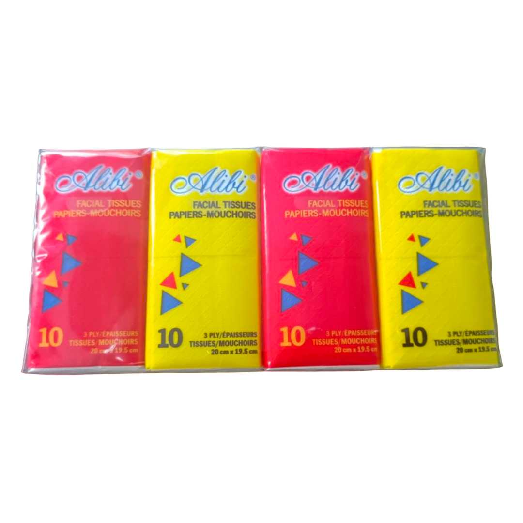 PAPIER MOUCHOIR EN PAQUET DE 8 X10 MOUCHOIRS(F3-3)