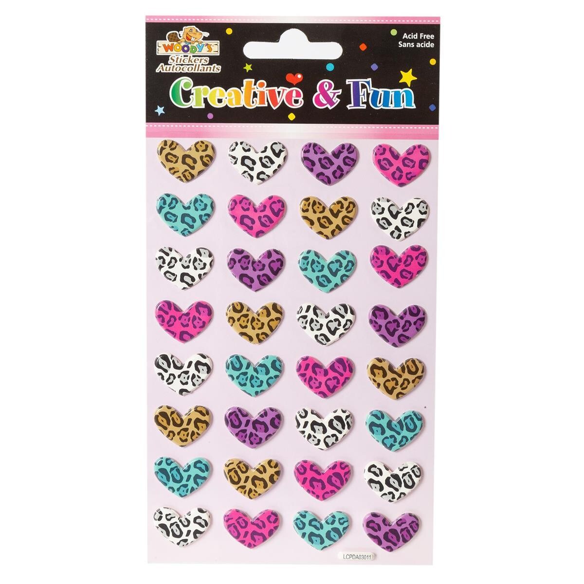 AUTOCOLLANT 4 X 6 COEUR LEOPARD