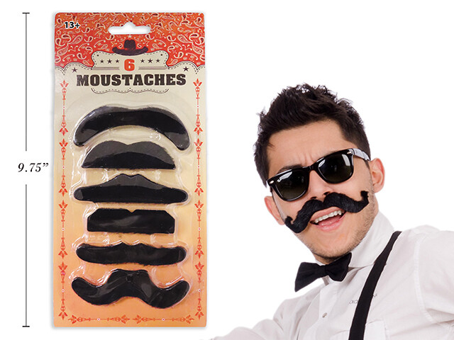 MOUSTACHES DE COSTUME COLLANTES (6) (HW)(RW)