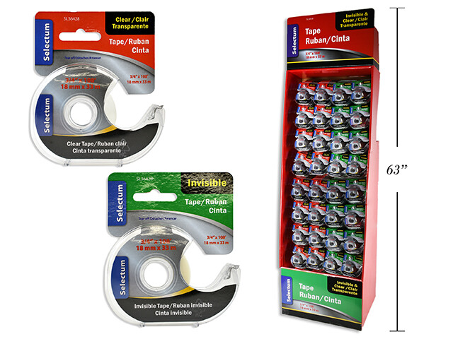 RUBAN ADHESIF 18MM X 33M - PRÉSENTOIR DE 192MCX (F2-2) (XM)