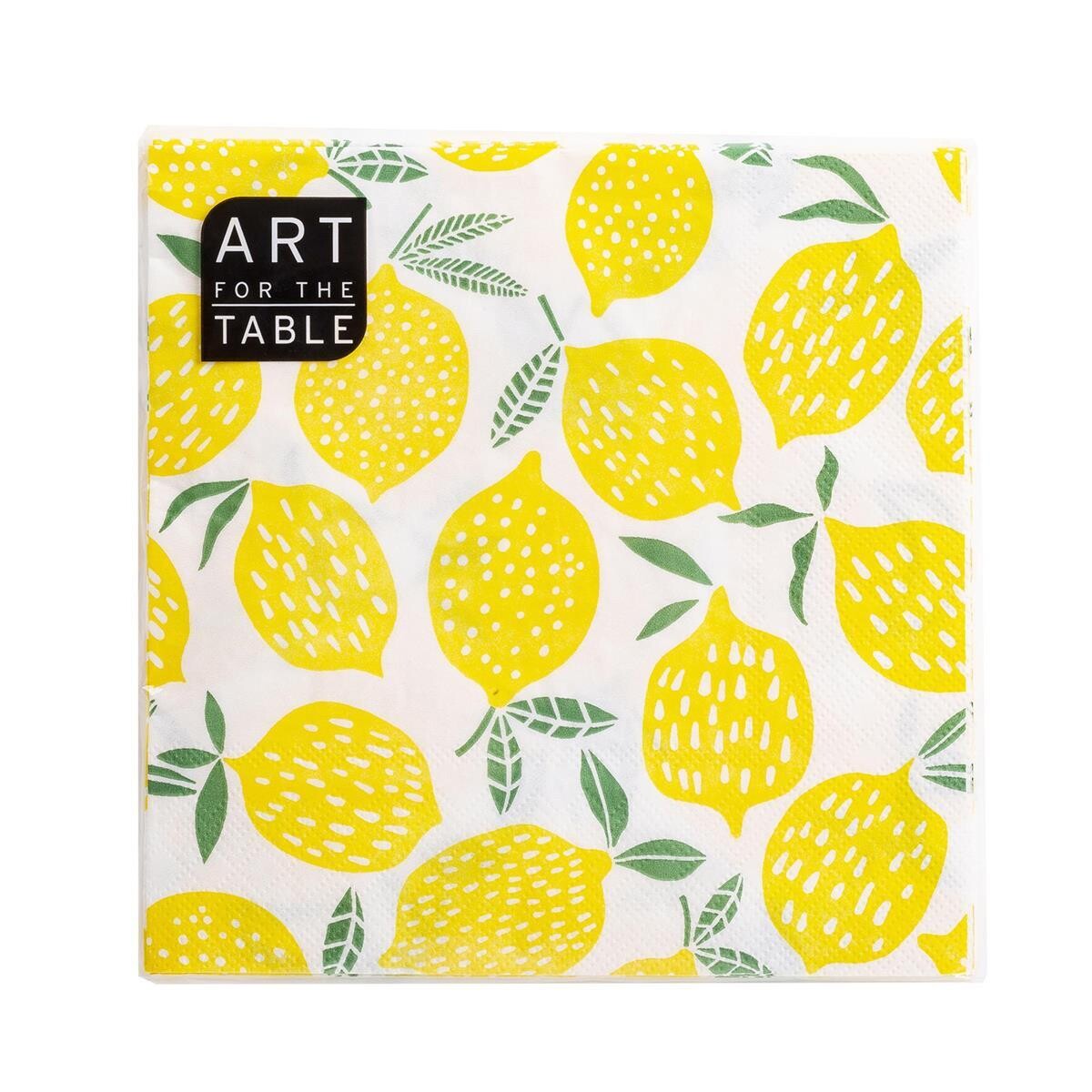 SERVIETTE DE TABLE (20) 13X13 CITRON(D3)