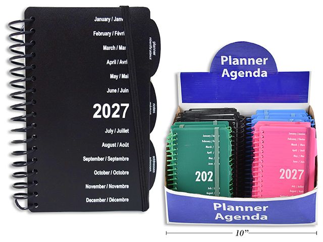AGENDA 2026 HEBDOMADAIRE ET MENSUEL 12 MOIS 6.25x3.75PO (PREB)