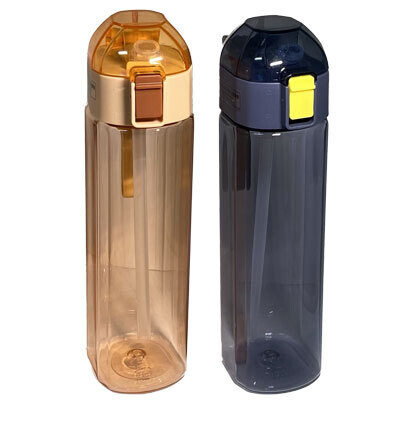 BOUTEILLE DEAU AVEC PAILLE 650ML 2 COULEUR ASST. (M5-3)