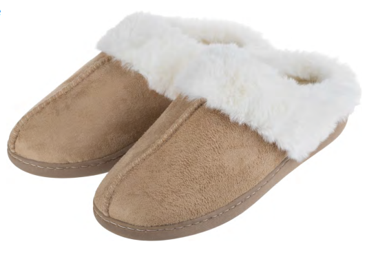 (PREB XM )Pantoufle Femmes-Mousse a mémoire de forme-Bordure en fourrure taupe