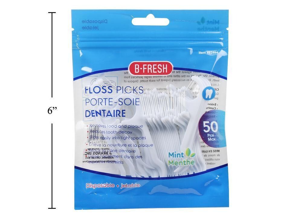 PORTE SOIE DENTAIRE EN PAQUET DE 50 A LA MENTHE (L3-4)