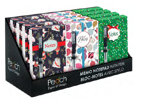 (PREB XM) PRESENTOIR CAHIER DE NOTES AVEC STYLO – CASSE-NOISETTE , ORNEMENT , POIS