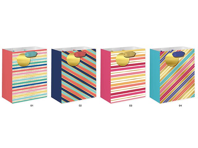 SAC CADEAU LIGNE COULEUR LARGE 9x12 (C7-2)