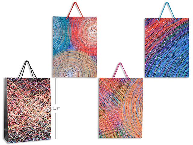 SAC CADEAU COULEUR ABSTRAIT JUMBO 12x16 (C10-2)