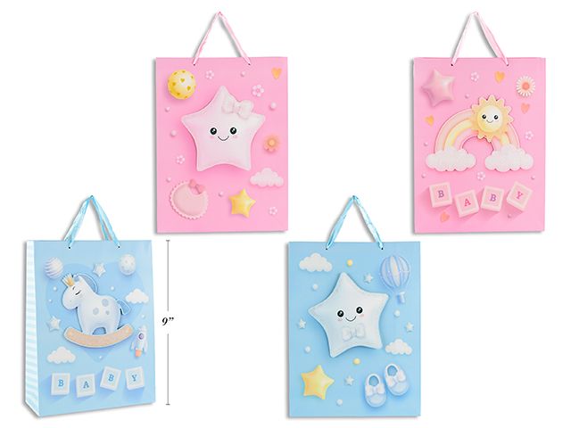 SAC CADEAU BEBE BLEU ET ROSE MOYEN 7x9 (C10-2)