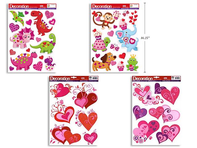 AUTOCOLLANTS BRILLANTS POUR FENETRE VALENTIN 17''x12'' (SV)
