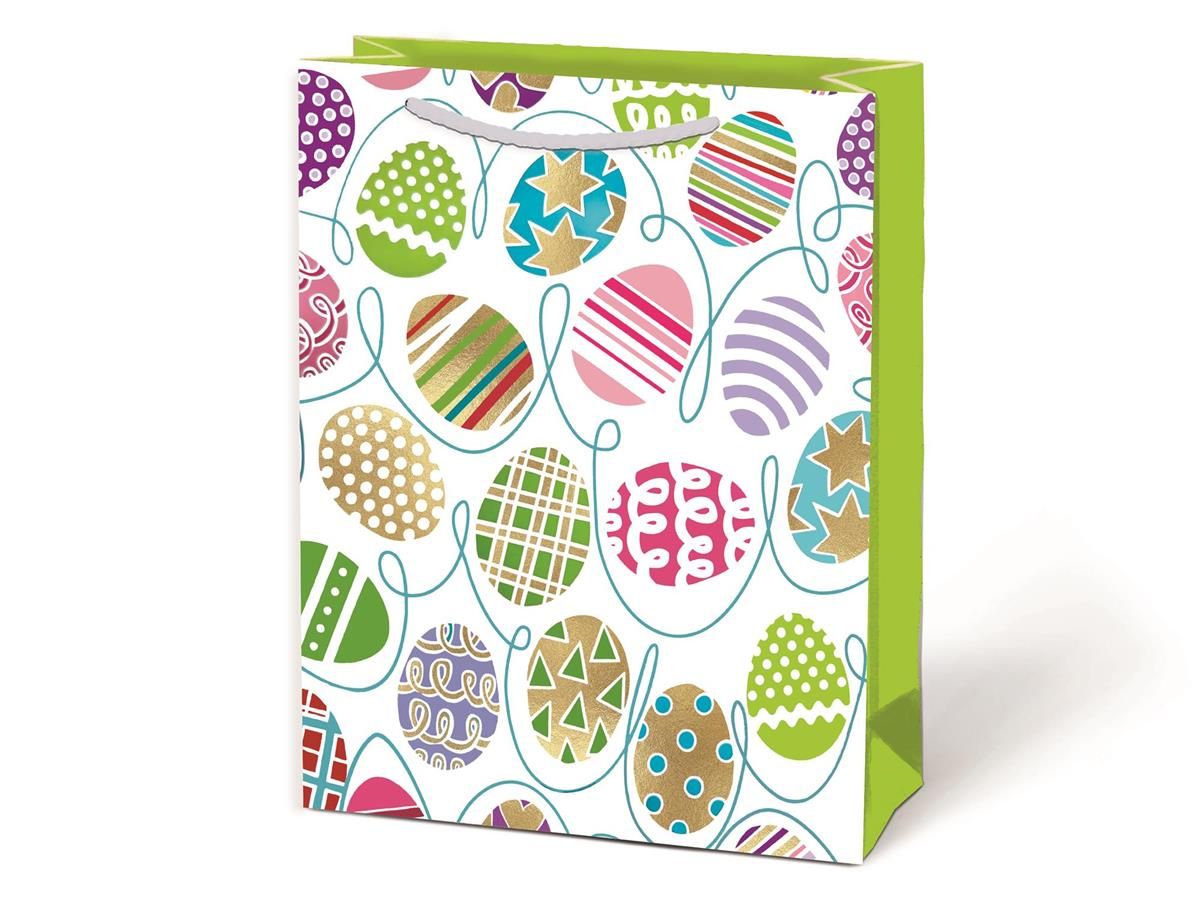 Paper T. Easter Medium Gift Bag, Matte/HS, 157GSM, tag+j-hook