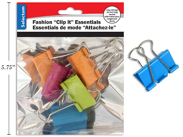PINCE A FEUILLE DE COULEUR PQT 6 33MM(k3-1)