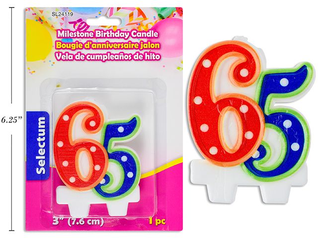 CHANDELLE ANNIVERSAIRE  65 ANS(L5-2)