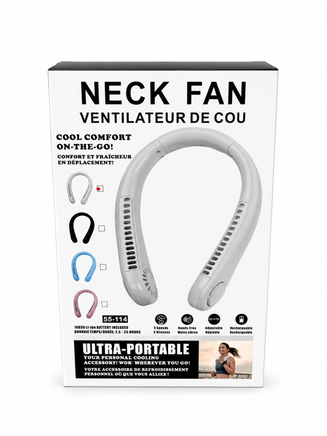 VENTILATEUR DE COU RECHARGEABLE  3 VITESSE (ETE)