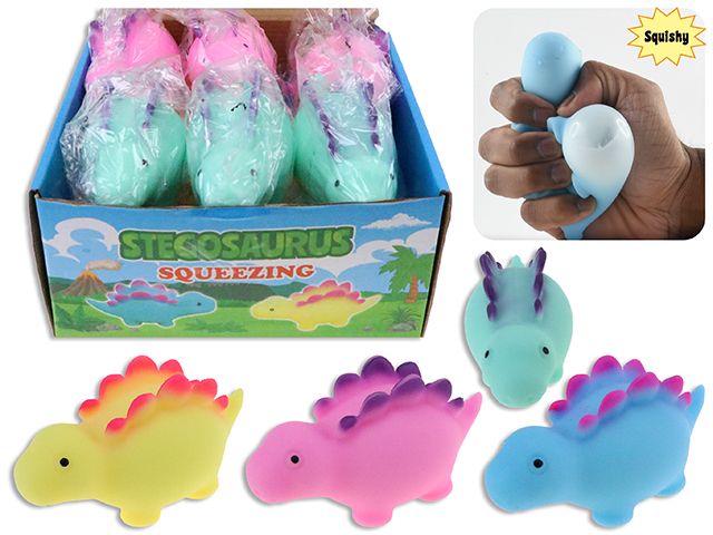 DINOSAURE SQUISHY ANTI STRESS 5" EN PRESENTOIR DE 12 ( REVIENS A 2.40 UN)(ETE) (A1-7)