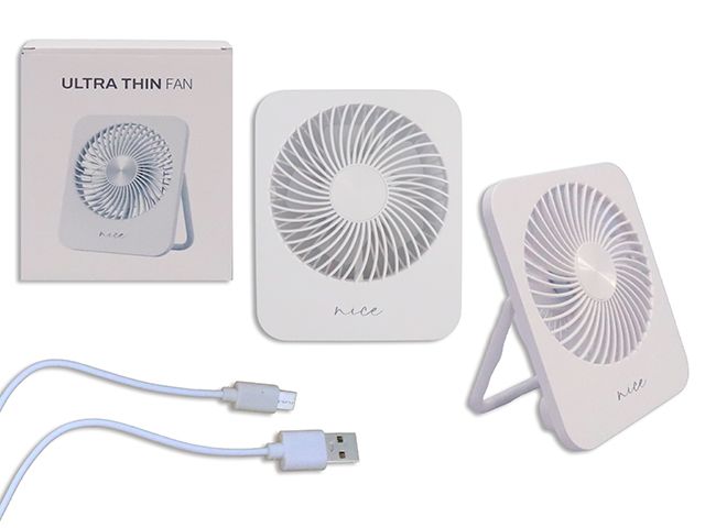 VENTILATEUR PORTABLE SUR PIED RECHARGEABLE 6,5" BLANC (ETE)