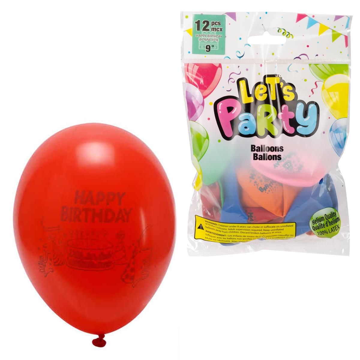 BALLON HAPPY BIRTHAY 12 MCX ASST(L5-7)