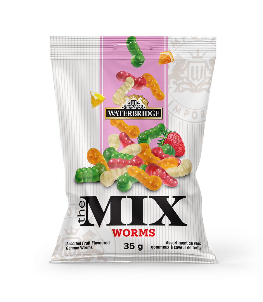 WATERBRIDGE BONBONS EN FORME DE VER 35GR *BOITE DE 24 SEULEMENT*