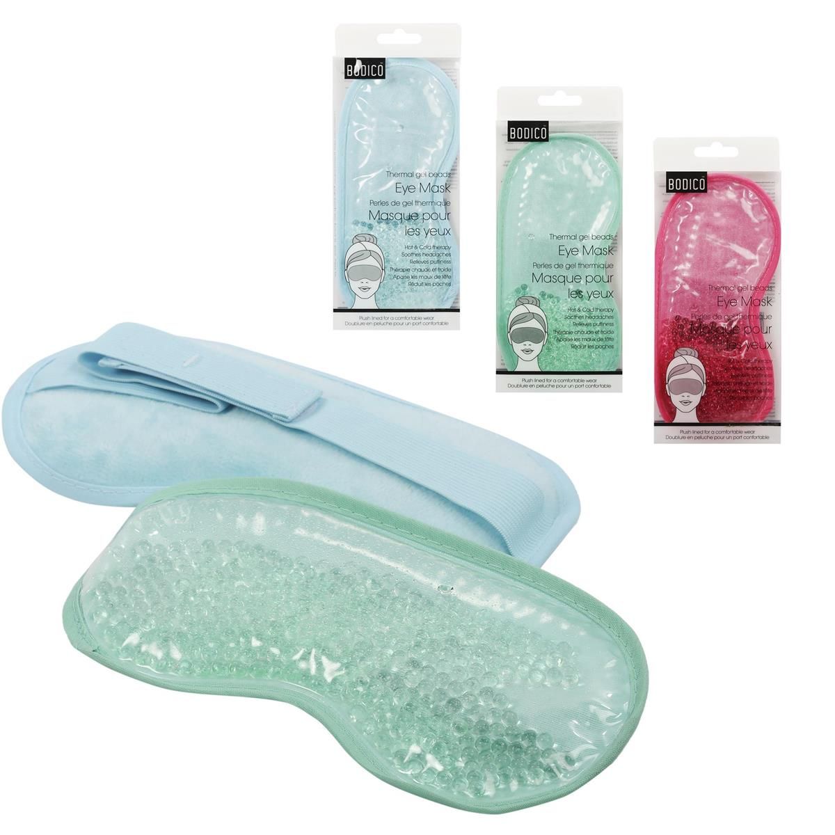 MASQUE POUR LES YEUX PERLES GEL THERMIQUE 3 COUL (J1-6)