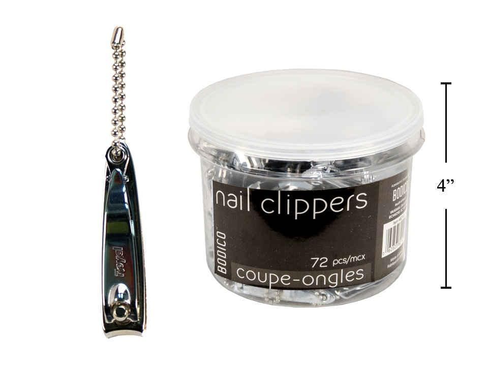 COUPE-ONGLE 72 UNITÉS AVEC CHAINE EN POT CHROME (L1-3)