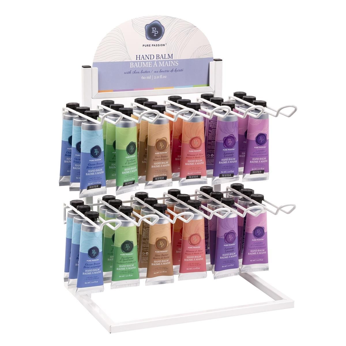 PRESENTOIR DE 48 CREME A MAIN 10% SHEA (MÉTAL) (3.23$UNITÉ)(J1-9)