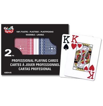 JEUX DE CARTE 2 PQT 100% PLASTIQUE(L4-5)