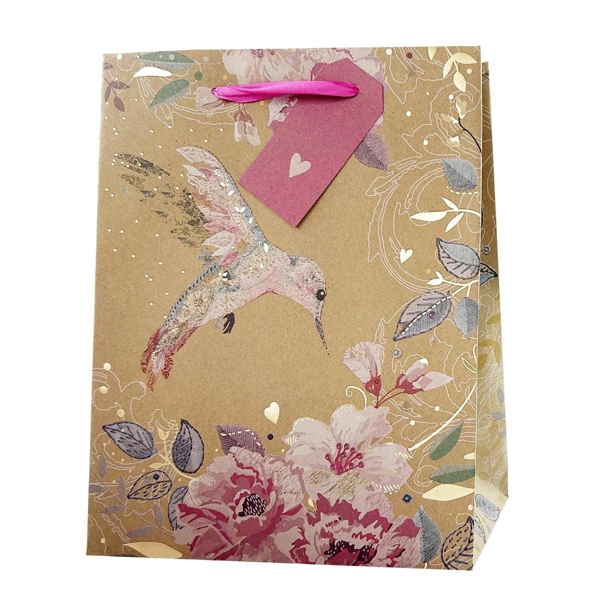 SAC CADEAU MOYEN OISEAU COLIBRI(C8-2)