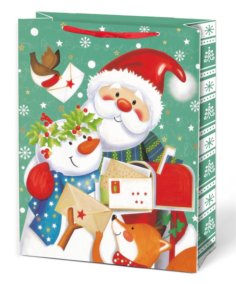 SAC CADEAU PÈRE NOEL ET BONHOMME POSTE - JUMBO  (XM)
