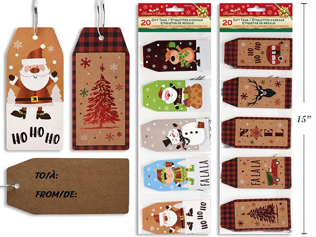 ÉTIQUETTE CADEAUX AVEC ATTACHE (PQT 20)