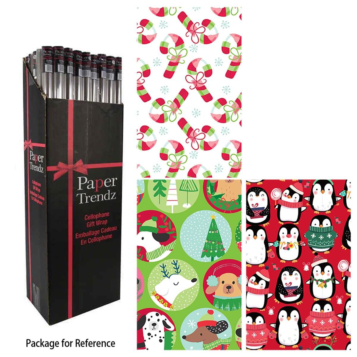 PAPIER D'EMBALLAGE IMPRIMÉ ROULEAU - 40X72 - PRÉSENTOIR DE 48MCX (XM)