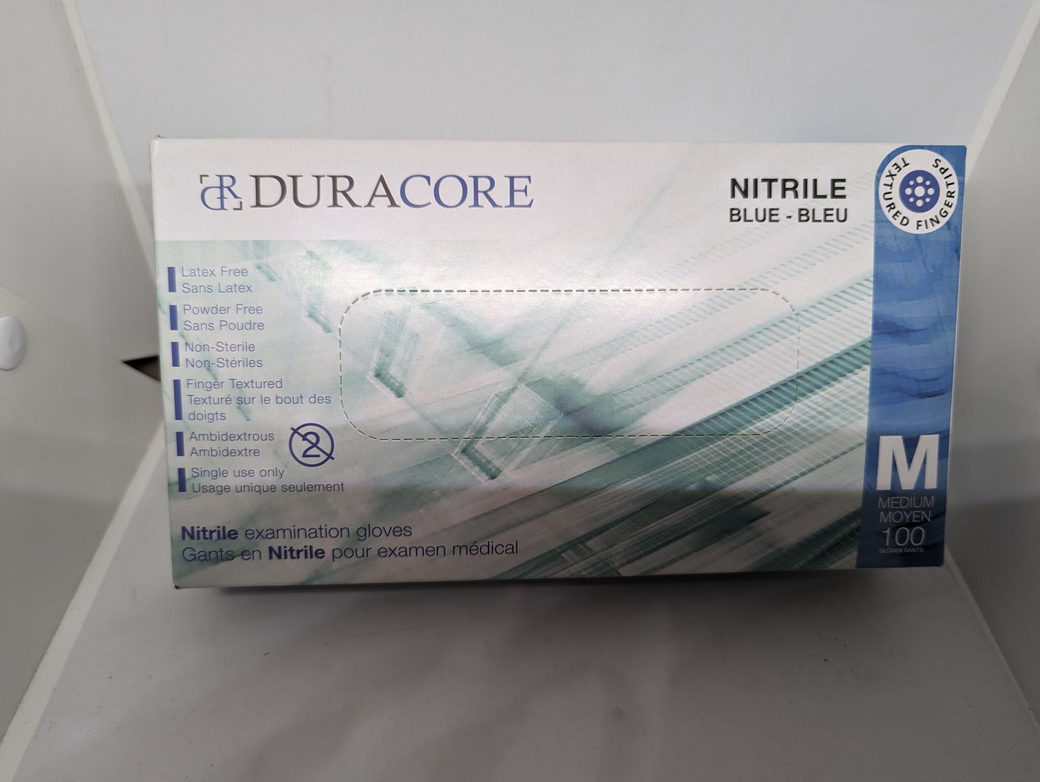 BOITE DE 100 GANTS NITRILE BLEU  MEDIUM   DURACORE(N3-2)