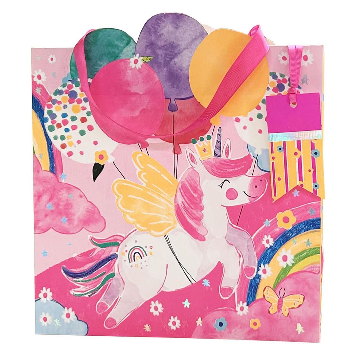SAC CADEAU LICORNE FETE 8X8 (C2-10)